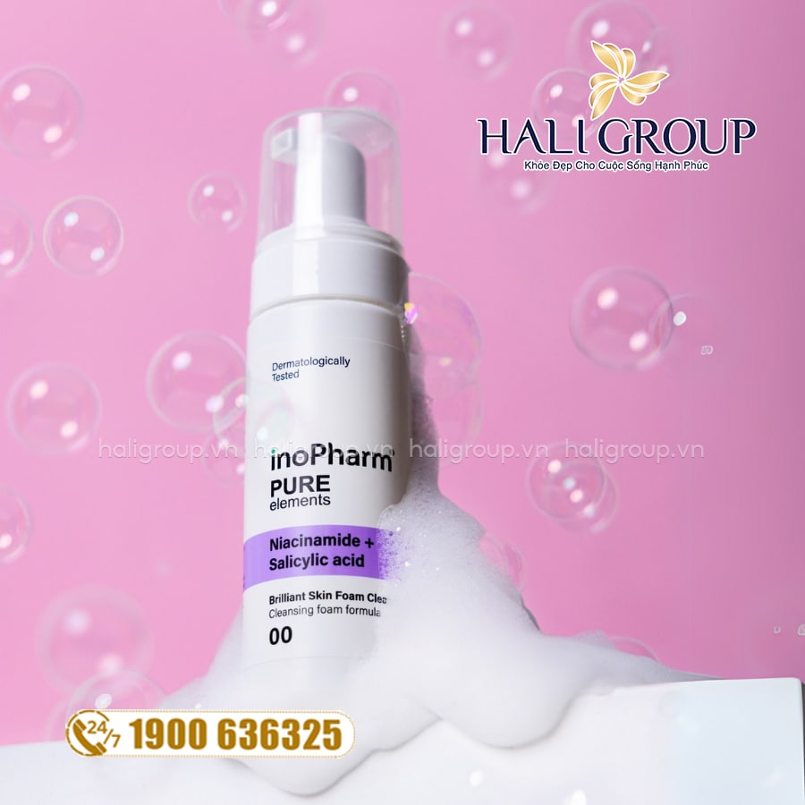 công dụng Bọt Rửa Mặt Làm Sạch Sâu, Ngăn Mụn & Sáng Da Inopharm Brilliant Skin Foam Cleanser