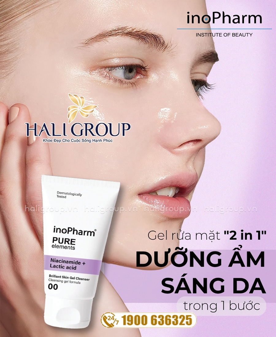 công dụng Gel Rửa Mặt Dưỡng Ẩm & Sáng Da Inopharm Brilliant Skin Gel Cleanser