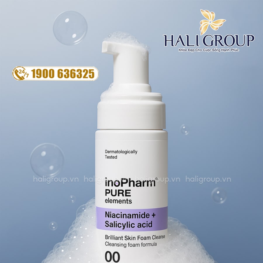 Bọt Rửa Mặt Làm Sạch Sâu, Ngăn Mụn & Sáng Da Inopharm Brilliant Skin Foam Cleanser Bulgaria