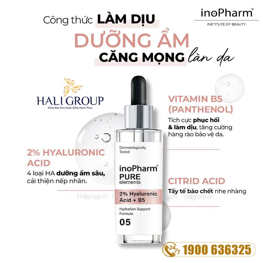 Tinh Chất Làm Dịu, Dưỡng Ẩm & Căng Mọng Da Inopharm 2% Hyaluronic Acid + Vitamin B5 Serum - Da có dấu hiệu nếp nhăn và vết chân chim.