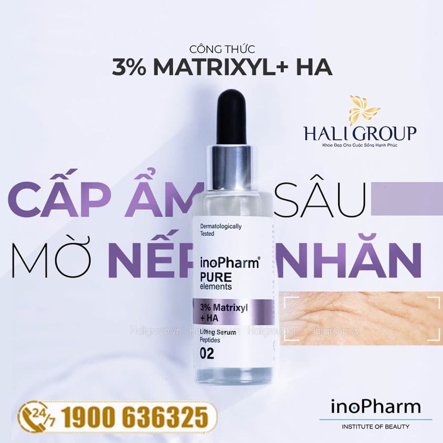 Công dụng của Tinh Chất Giảm Nhăn & Cấp Ẩm Cho Da Inopharm 3% Matrixyl + HA Serum