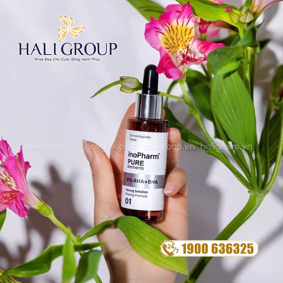 thành phần Peel Giảm Mụn Và Làm Mờ Thâm Mụn Inopharm 9% AHA + BHA Peeling Formula