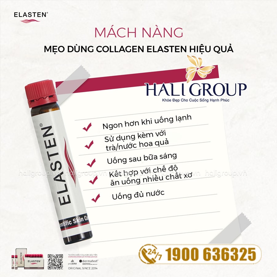 cách dùng nước uống collagen elasten