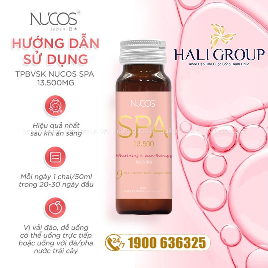 cách dùng Nước Uống Collagen Nucos SPA 13.500 Nhật Bản