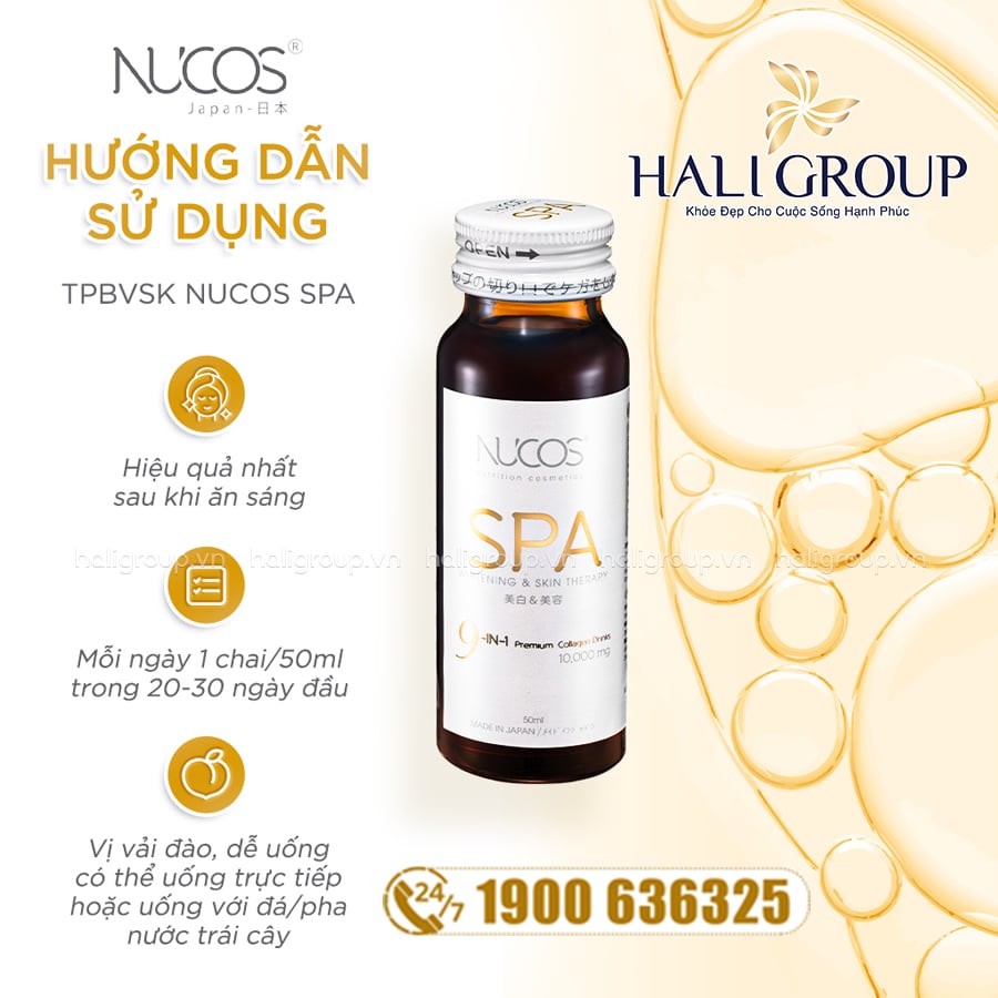cách dùng Nước Uống Collagen Nucos SPA Nhật Bản