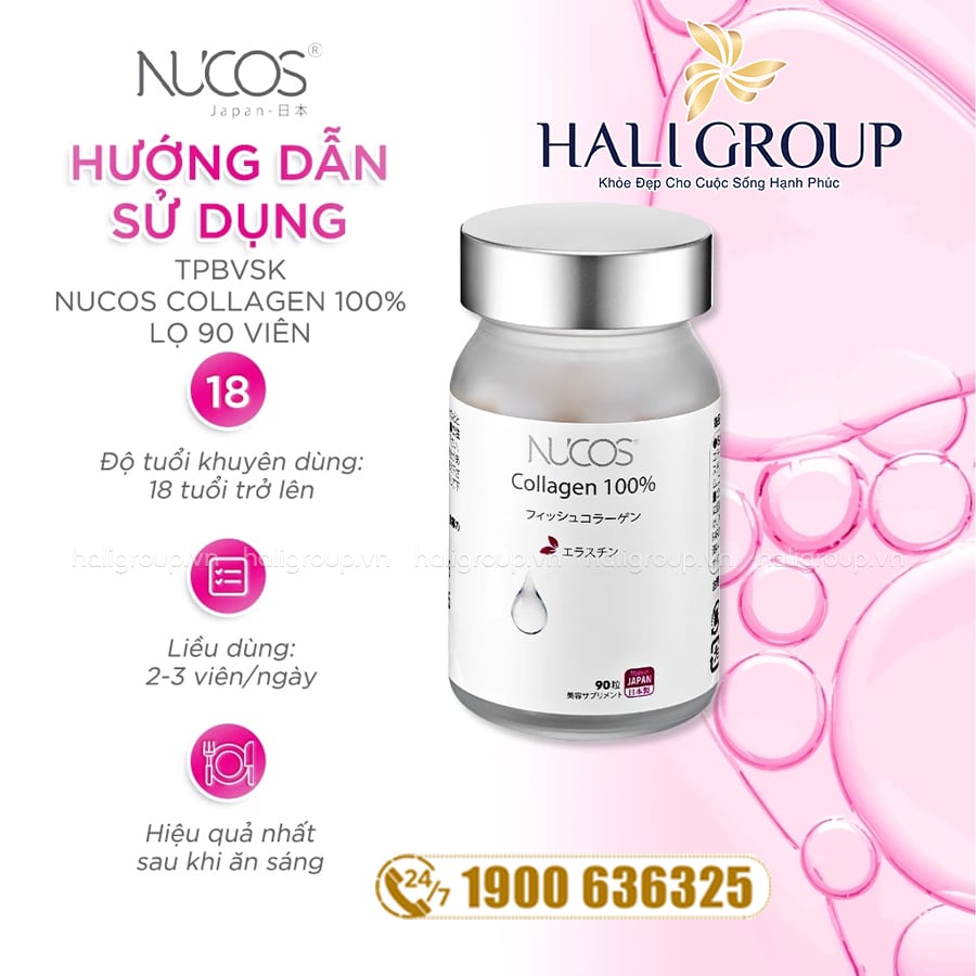 cách dùng Viên Uống Nucos Collagen 100% Nhật Bản