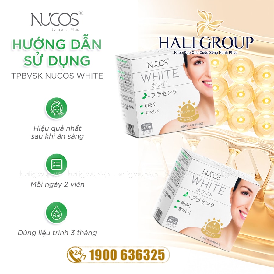cách dùng Viên Uống Nucos White Nhật Bản – Hỗ Trợ Làm Sáng Da