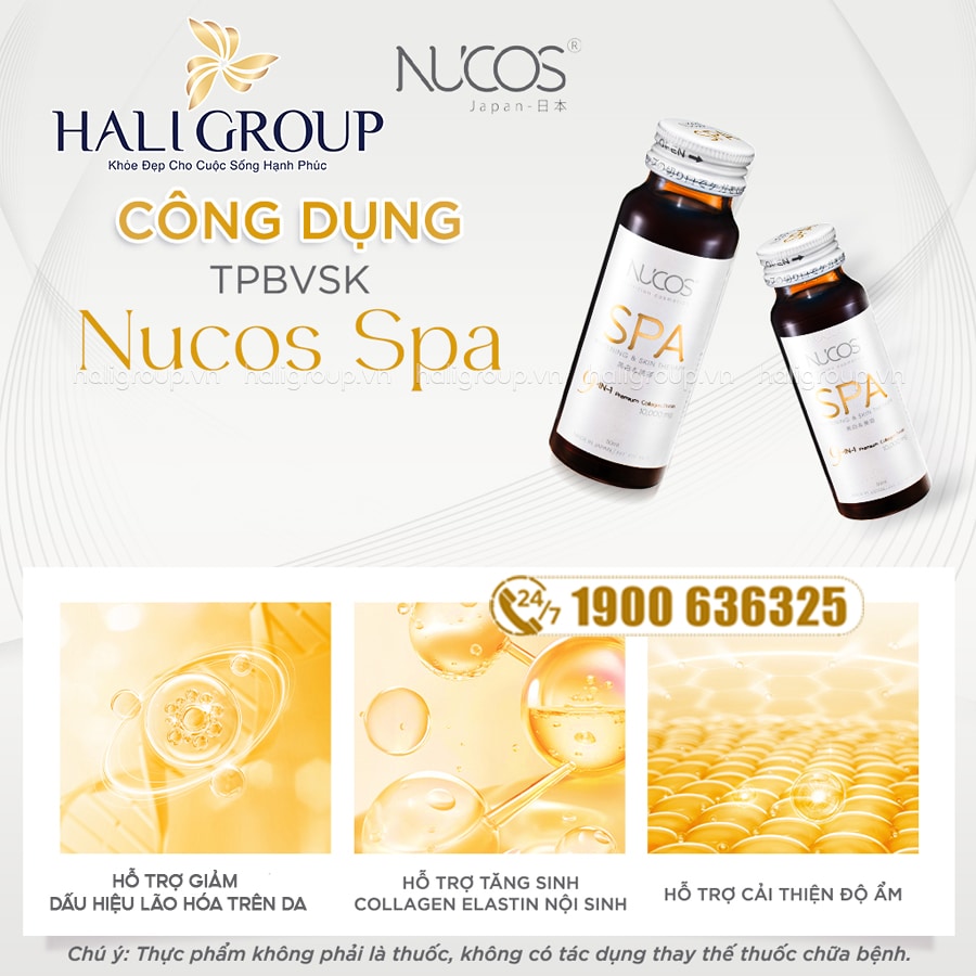 công dụng Nước Uống Collagen Nucos SPA Nhật Bản