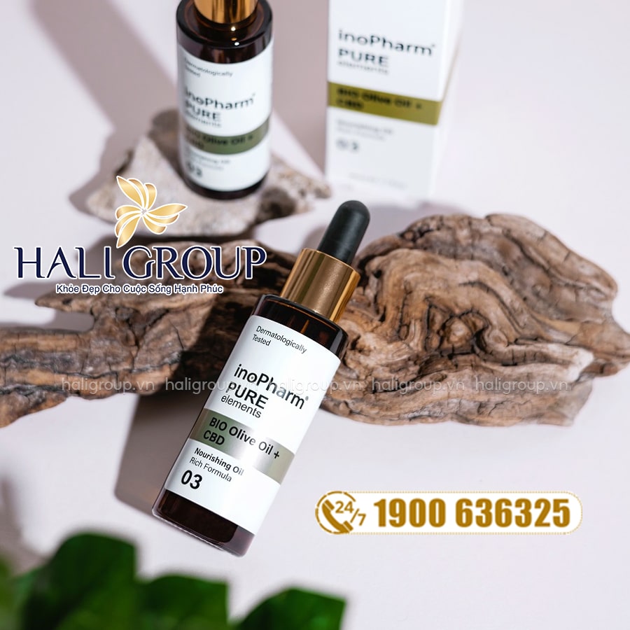 công dụng Tinh Chất Làm Dịu, Dưỡng Ẩm & Giảm Nếp Nhăn Inopharm CBD + Bio Olive Oil