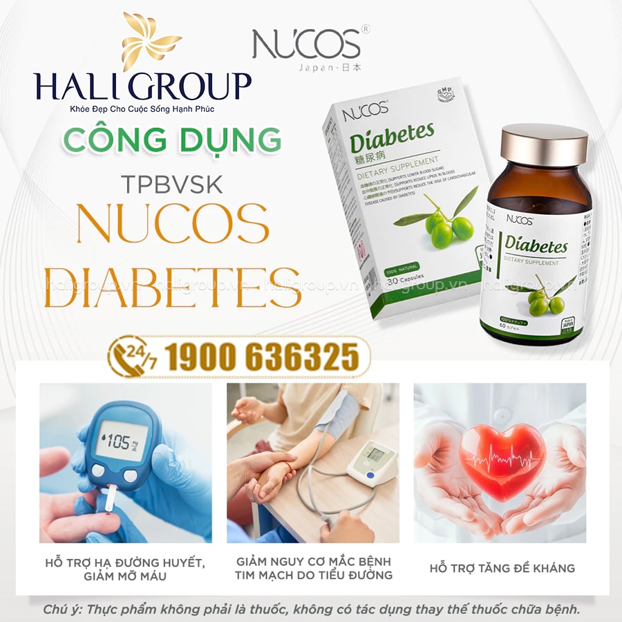 công dụng Viên Uống Nucos Diabetes – Hỗ Trợ Kiểm Soát Đường Huyết