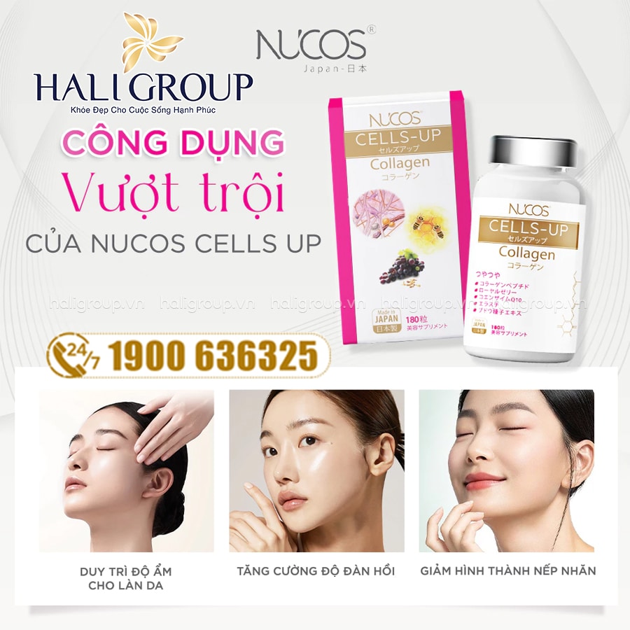 công dụng Viên Uống Nucos Cells Up Collagen Nhật Bản