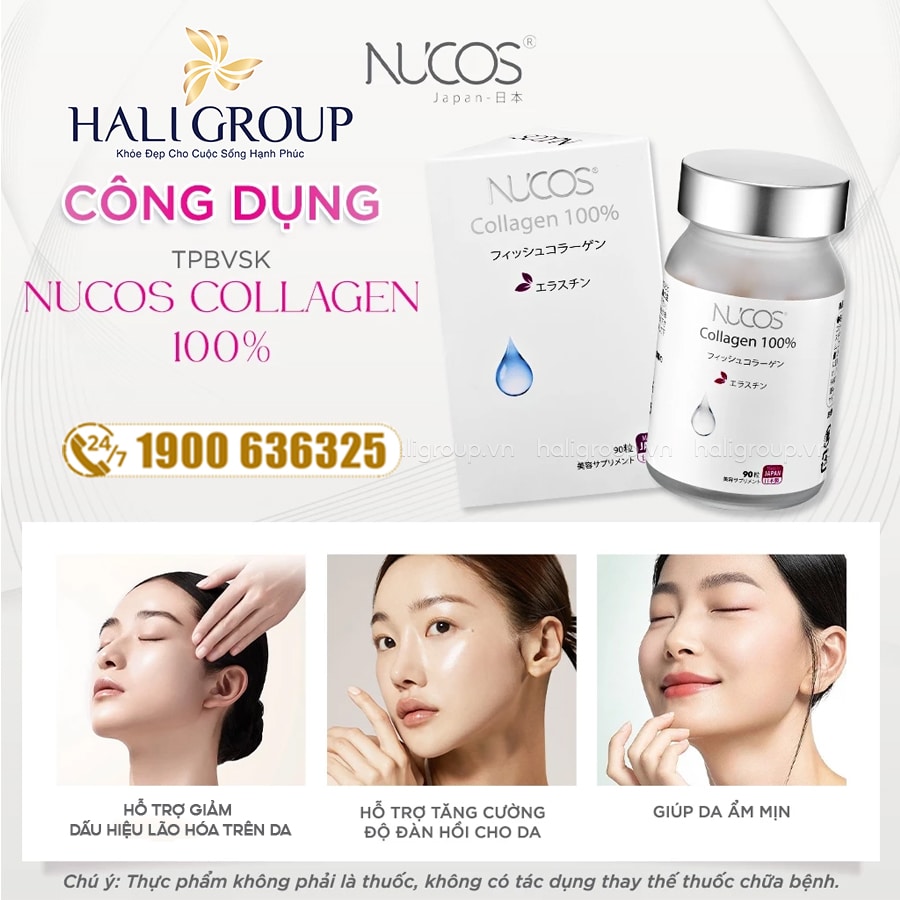 công dụng Viên Uống Nucos Collagen 100% Nhật Bản