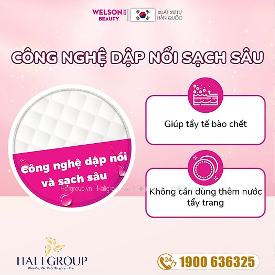 Ưu điểm Bông Ướt Tẩy Trang Welson Beauty Makeup Remover Cleansing Pad
