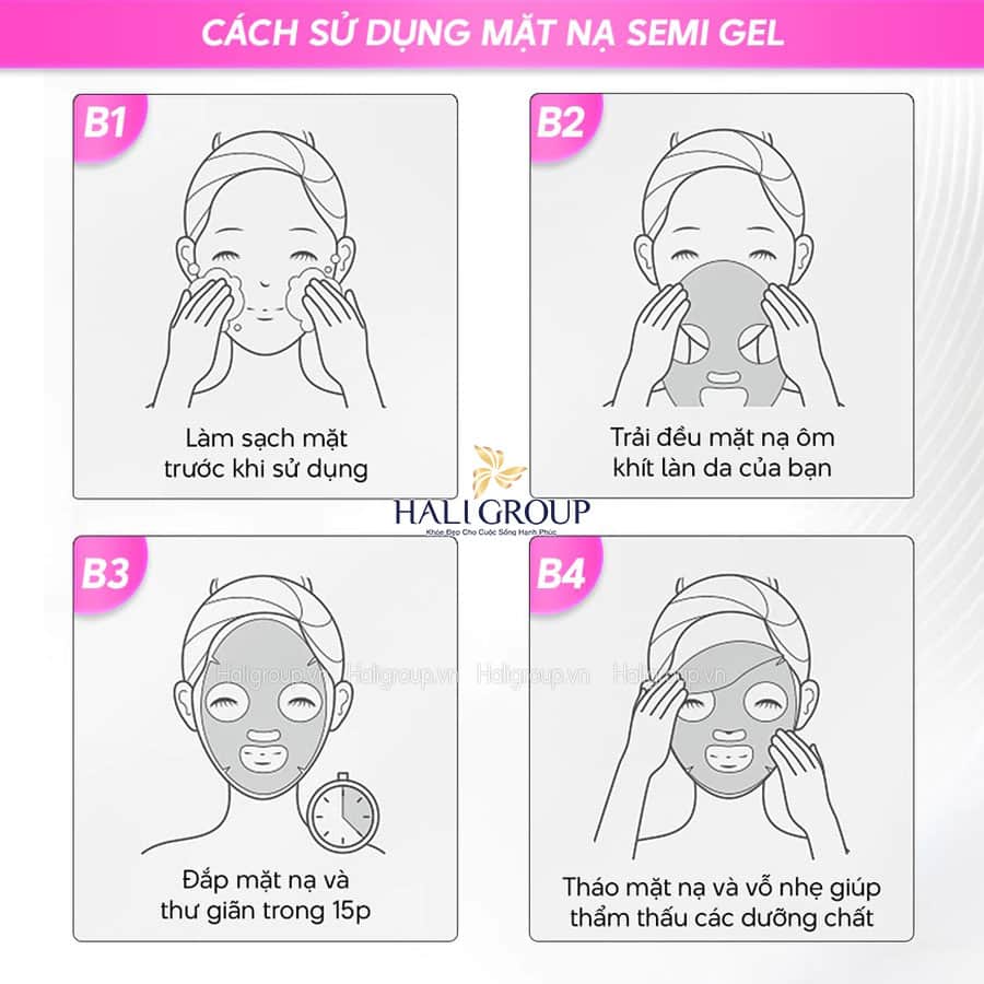 Hình hướng dẫn sử dụng Mặt Nạ Cấp Ẩm Welson Beauty Peptides Mask