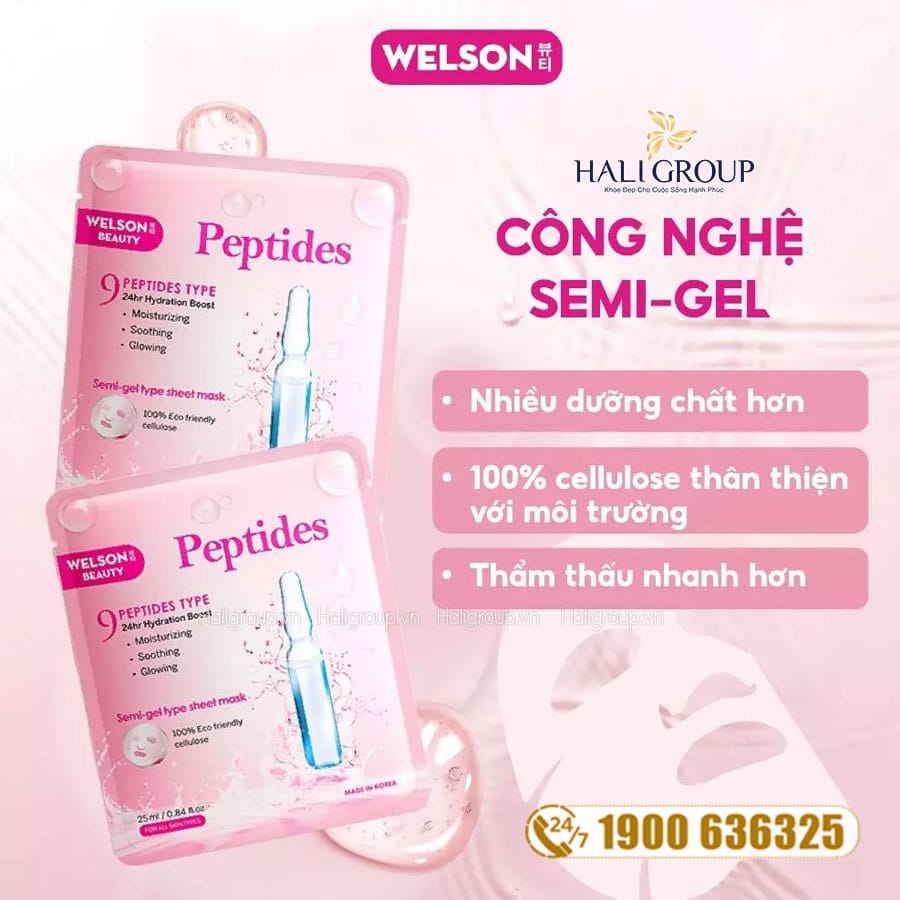 Mặt Nạ Cấp Ẩm Welson Beauty Peptides Mask