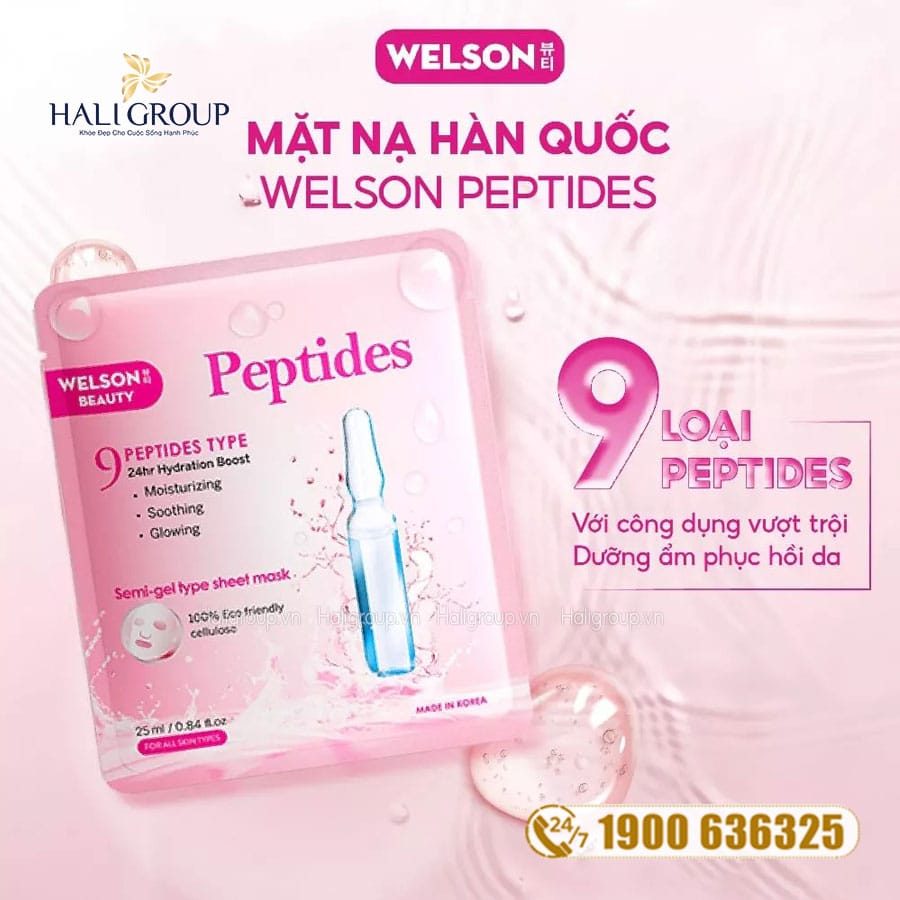 Hình Mặt Nạ Cấp Ẩm Welson Beauty Peptides Mask