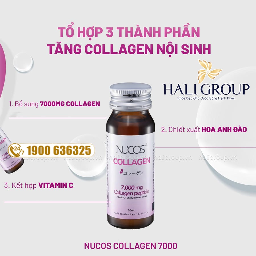 thành phần Nước Uống Nucos Collagen 7000 Nhật Bản
