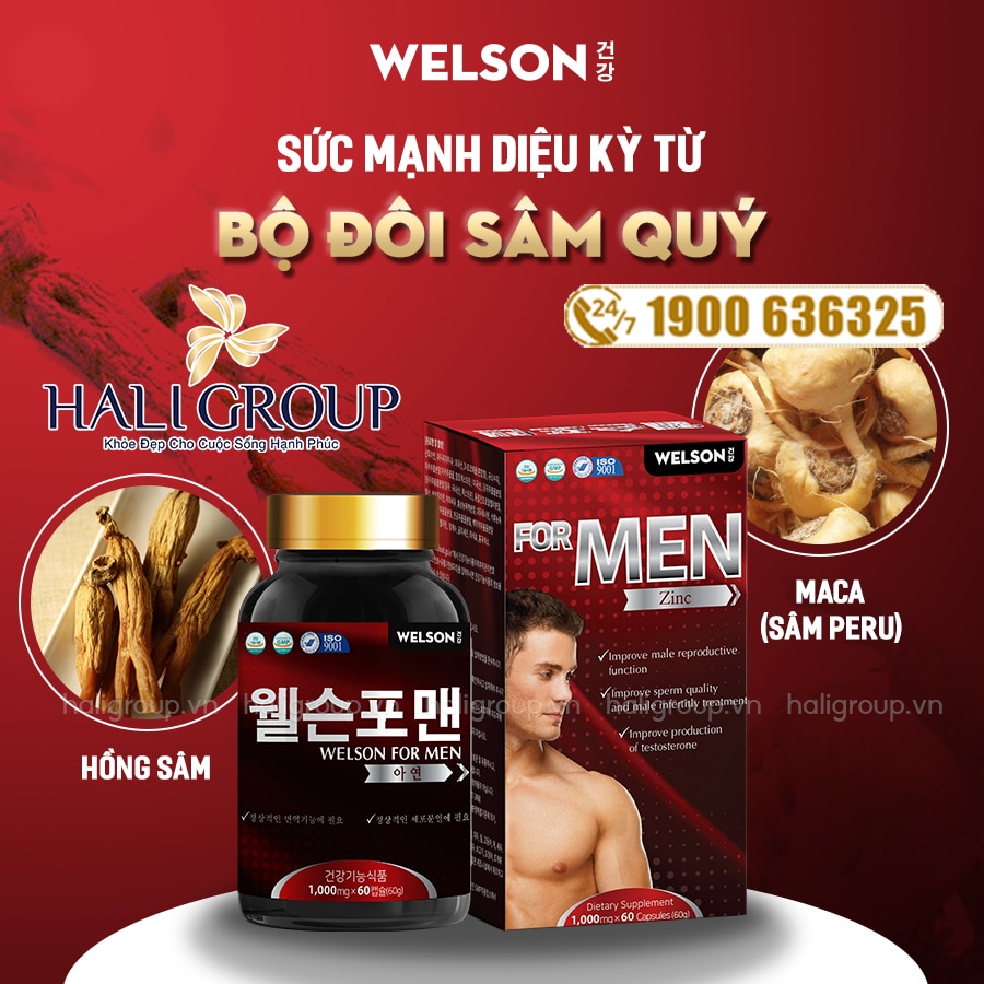 thành phần Viên Uống Welson For Men – Hỗ Trợ Tăng Cường Sinh Lý Nam