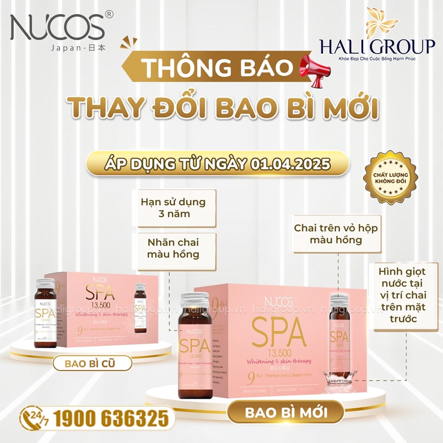 thông báo Nước Uống Collagen Nucos SPA 13.500 Nhật Bản mẫu mới