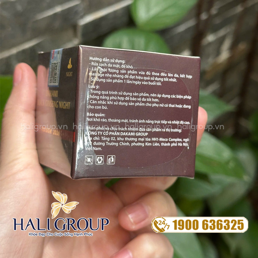 kem dưỡng da ban đêm sâm đen dakami