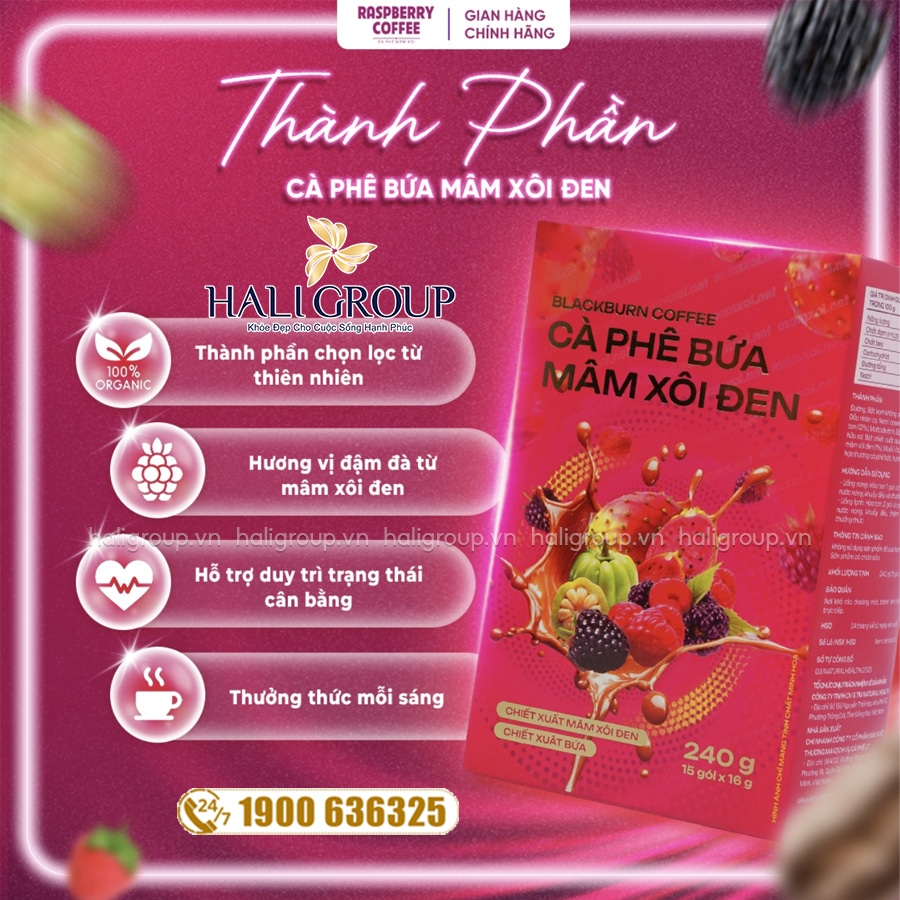 thành phần Cà Phê Bứa Mâm Xôi Đen BlackBurn Coffee