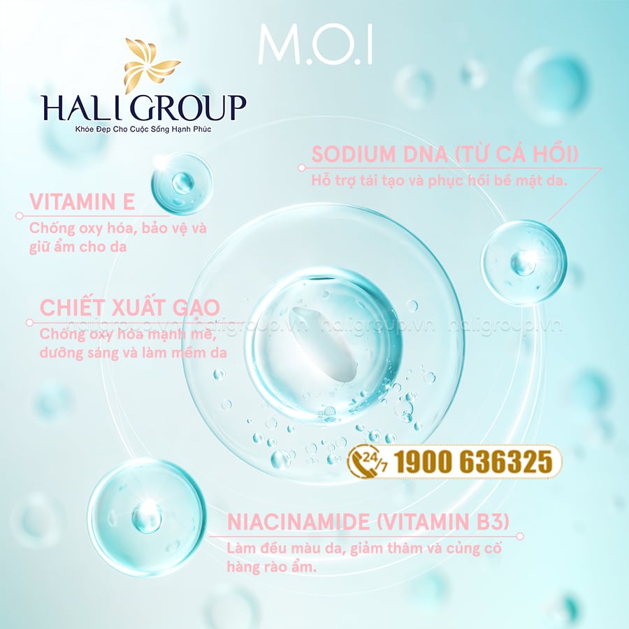 thành phần Mặt Nạ Gạo Tinh Khiết Sáng Da M.O.I Hydrogel Rice Mask