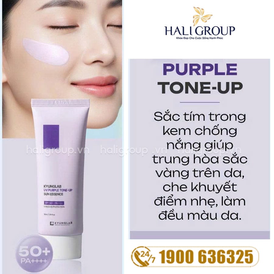 Kem Chống Nắng Nâng Tone UV Purple Tone-Up Sun Essence KyungLab