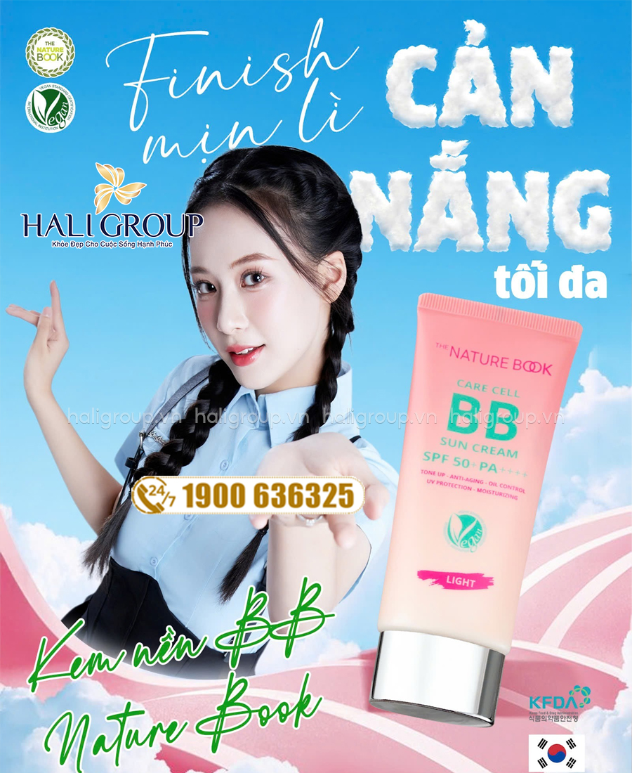 công dụng Kem BB Chống Nắng The Nature Book Care Cell BB Sun Cream
