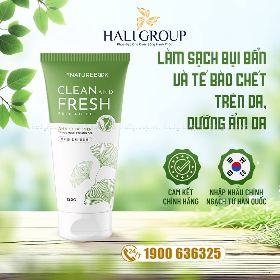 công dụng Tẩy Da Chết Dưỡng Ẩm The Nature Book Clean And Fresh Peeling Gel