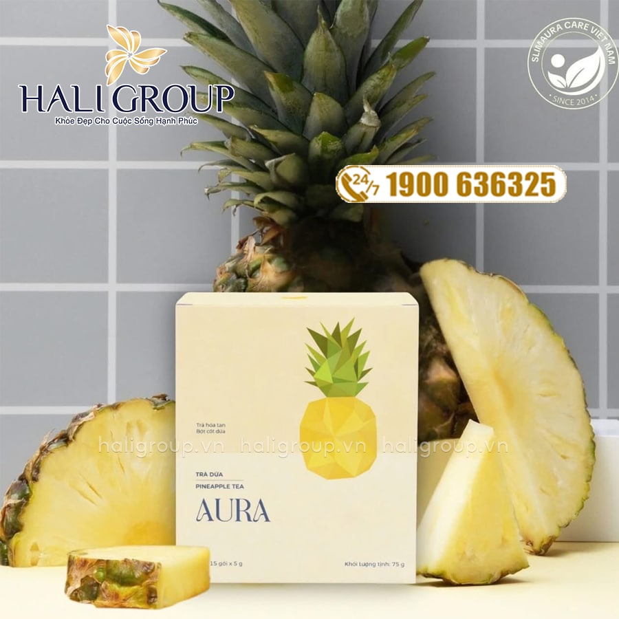 công dụng Trà Dứa Aura Pineapple Tea SlimAura (Hộp 15 gói x 5g)