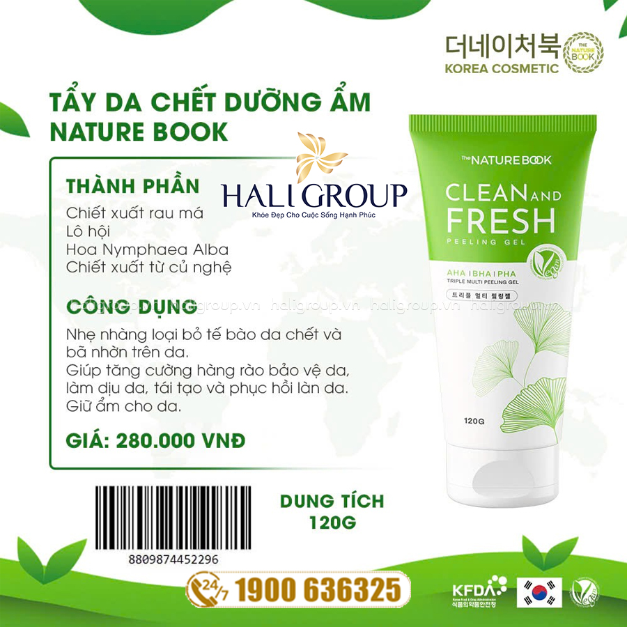 Tẩy Tế Bào Chết Dưỡng Ẩm The Nature Book Clean And Fresh Peeling Gel