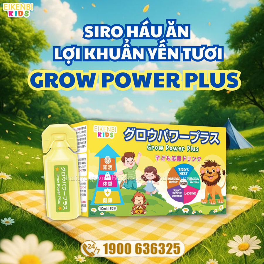 Siro Háu Ăn Lợi Khuẩn Yến Tươi Grow Power Plus Eikenbi Kids