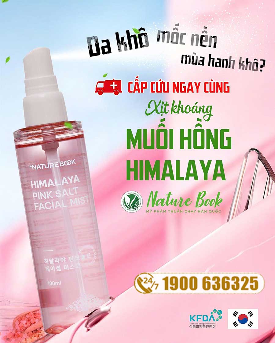 Xịt Khoáng Muối Hồng Himalaya Nature Book Himalaya Pink Salt Facial Mist 