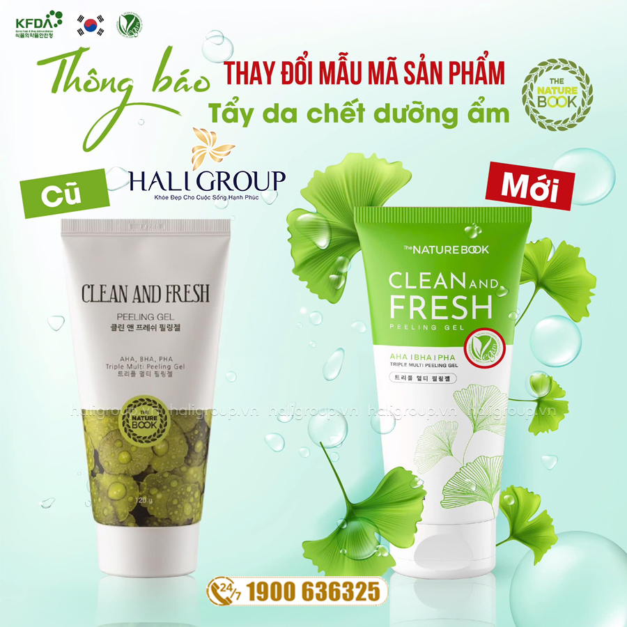 Tẩy Da Chết Rau Má Dưỡng Ẩm The Nature Book Clean And Fresh Peeling Gel