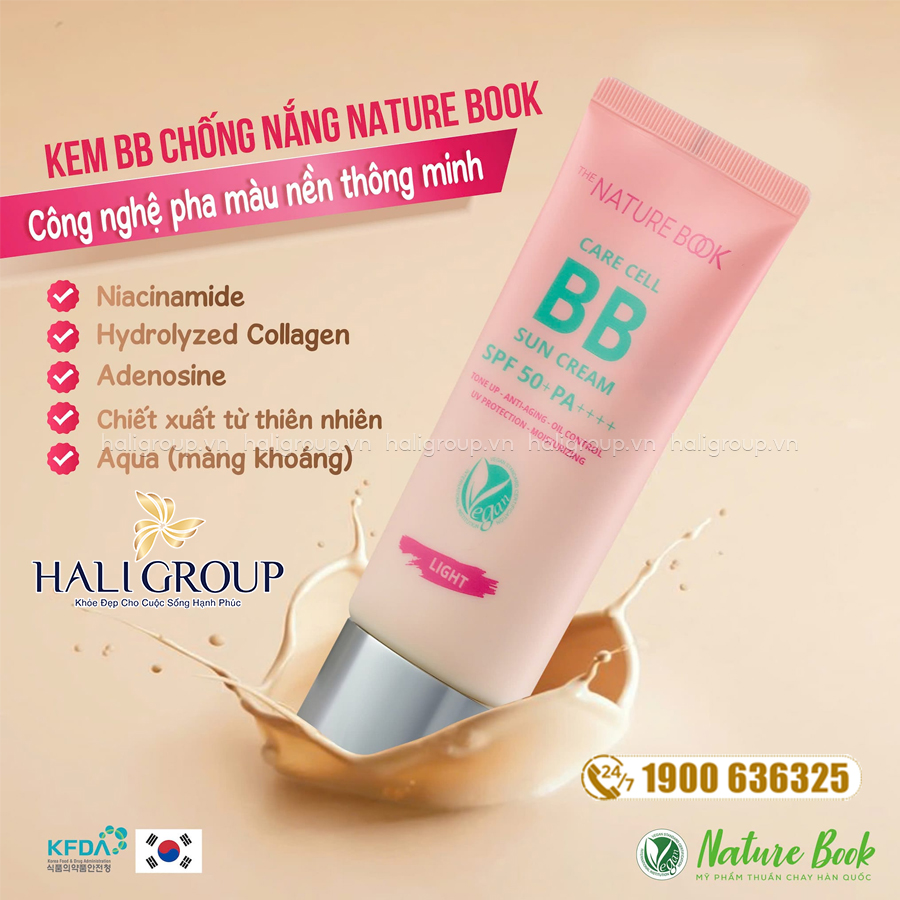 thành phần Kem BB Chống Nắng The Nature Book Care Cell BB Sun Cream