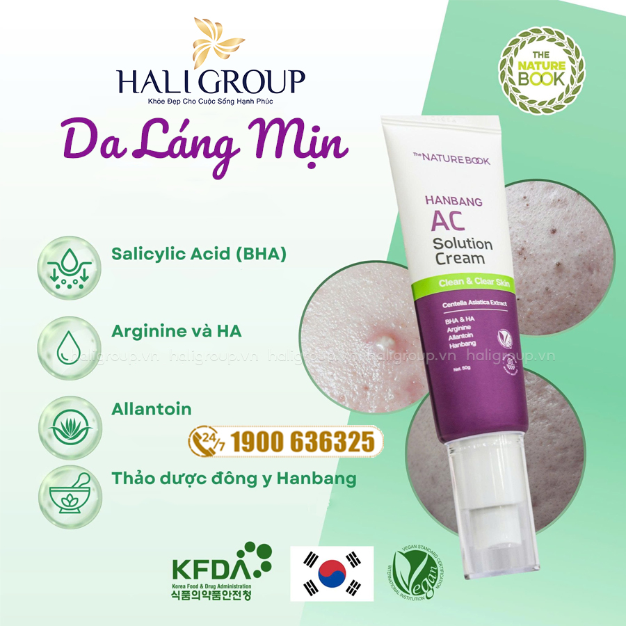thành phần Kem Ngừa Mụn Dưỡng Ẩm The Nature Book Hanbang AC Solution Cream