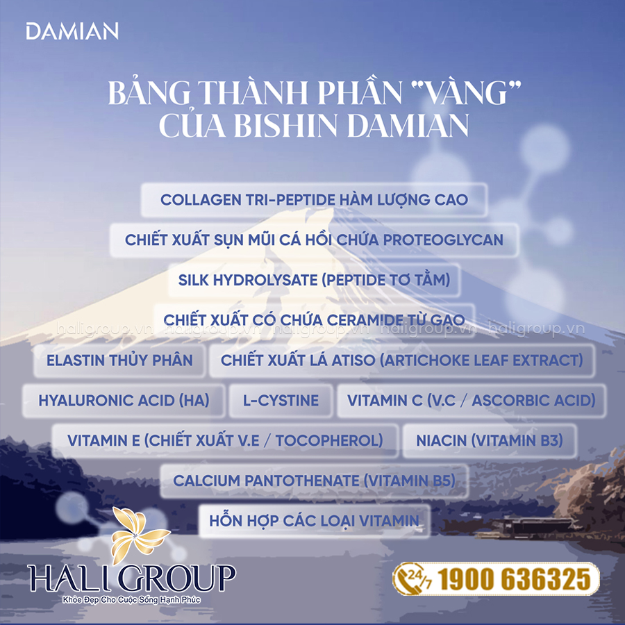thành phần Viên Uống Bishin Damian