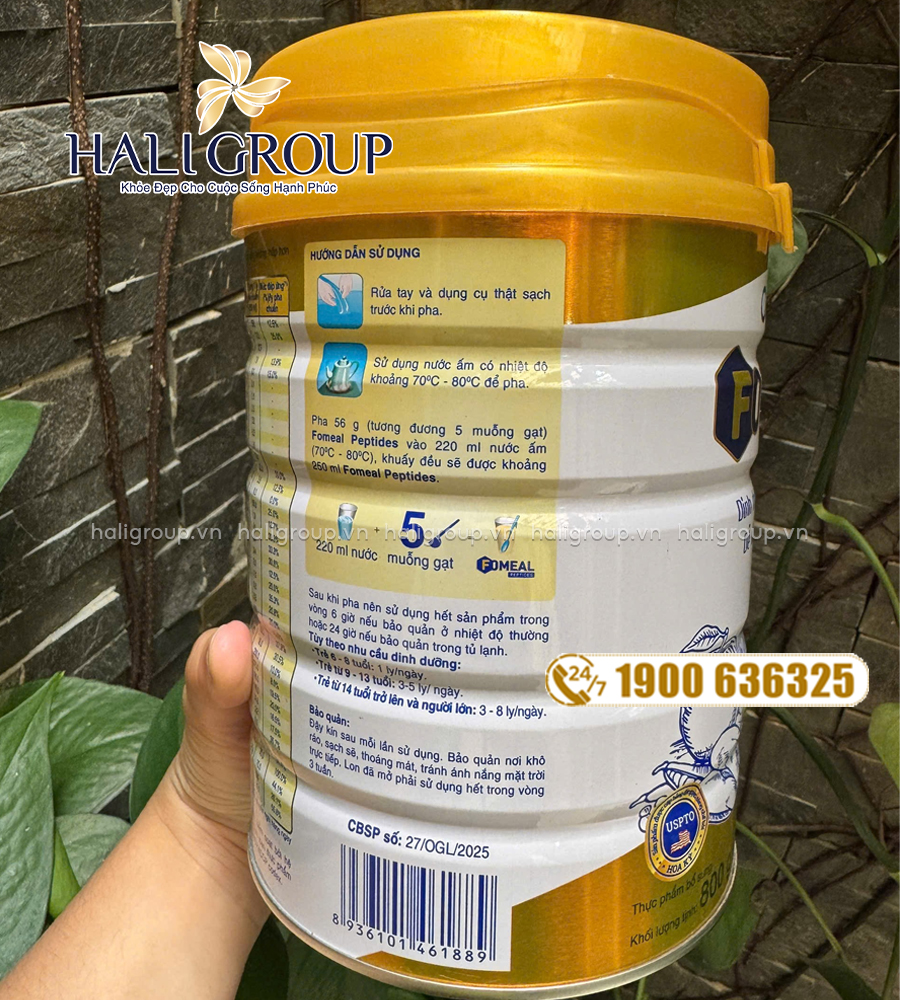 cách dùng Fomeal Peptides Dạng Bột (Hộp 800g)