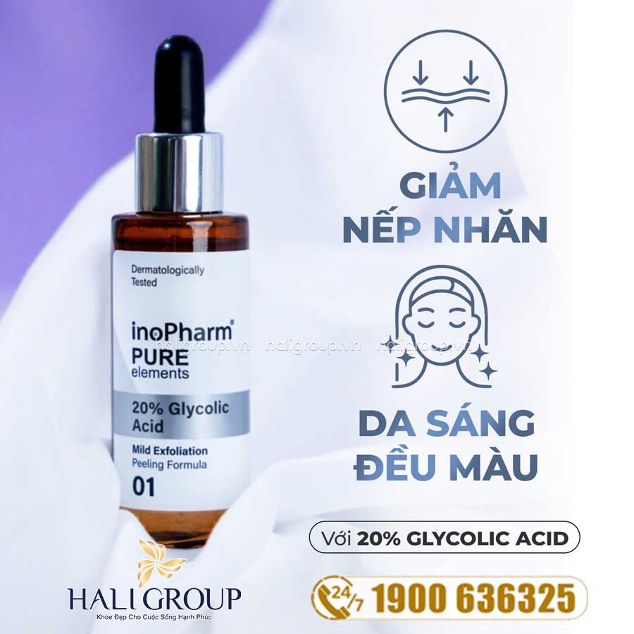Peel Làm Sáng Da Và Giảm Nhăn InoPharm 20% Glycolic Acid Peeling Formula