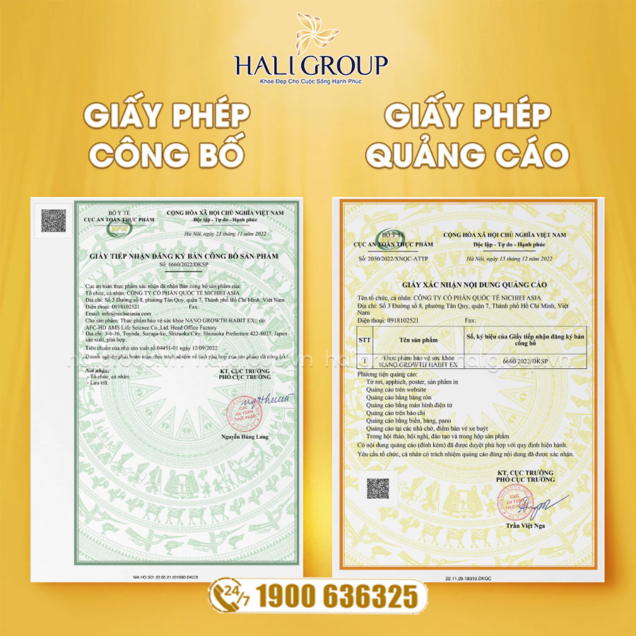 giấy phép Viên Uống Nano Growth Habit Ex Nichiei Asia Nhật Bản – Hỗ Trợ Tăng Chiều Cao Cho Trẻ