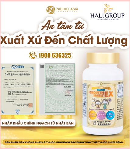 Viên Nano Growth Habit Ex Nichiei Asia Nhật Bản – Hỗ Trợ Tăng Chiều Cao Cho Trẻ