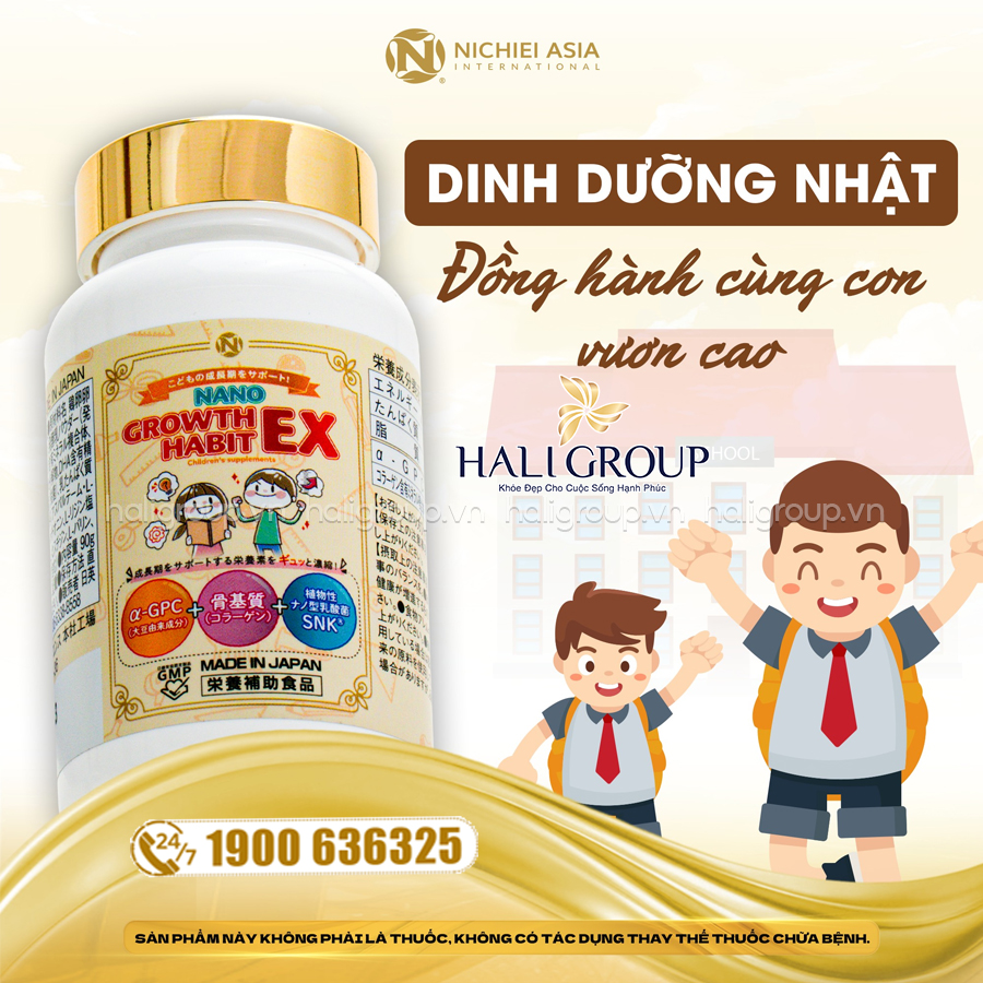 Viên Uống Nano Growth Habit Ex Nichiei Bussan Nhật Bản – Hỗ Trợ Tăng Chiều Cao Cho Trẻ