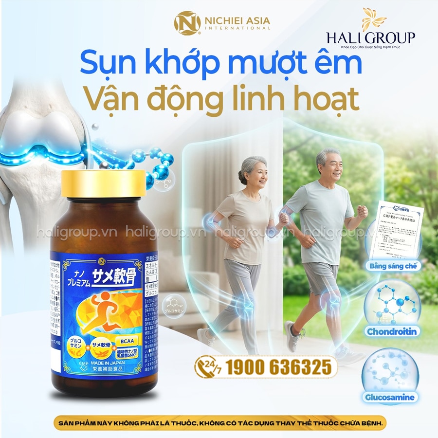 cách dùng Viên Uống Hỗ Trợ Sức Khỏe Xương Khớp Nano Premium Shark Cartilage Nichiei Asia