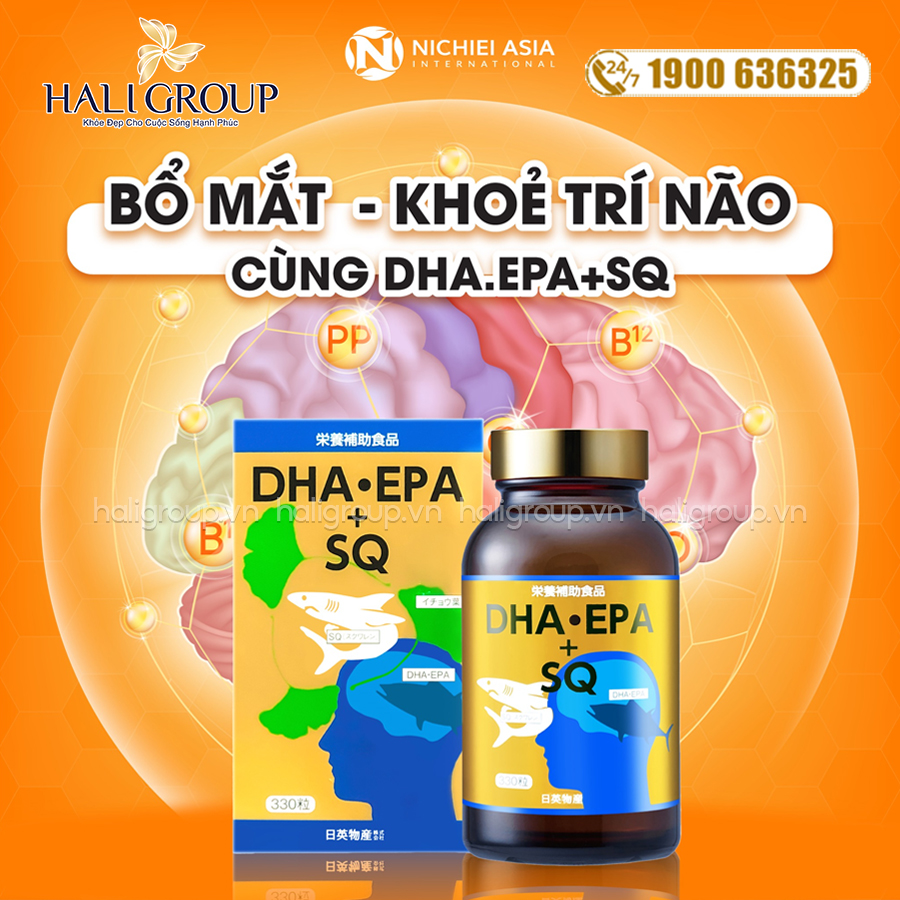 Viên Uống Dầu Cá DHA.EPA+SQ Nichiei Bussan Nichiei Asia Nhật Bản