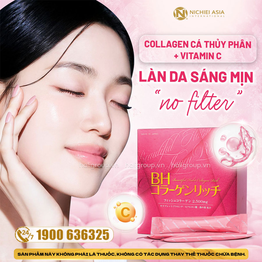 BH Collagen - Bột Uống Collagen Nichiei Bussan Beautiful Habit Rich