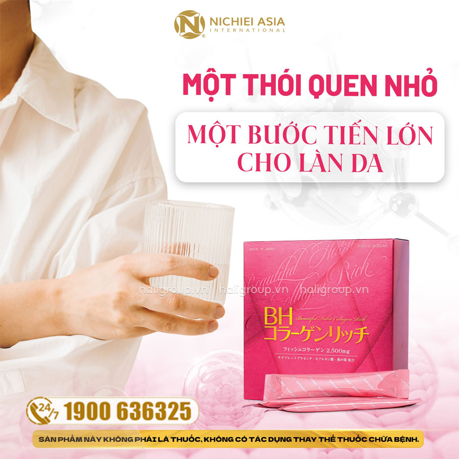 BH Collagen - Bột Uống Collagen Nichiei Bussan Beautiful Habit Rich
