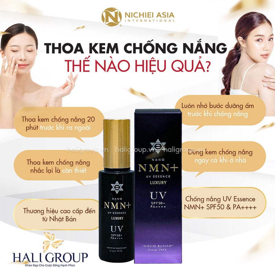 Kem Chống Nắng Nichiei Bussan Nano NMN+ UV Essence