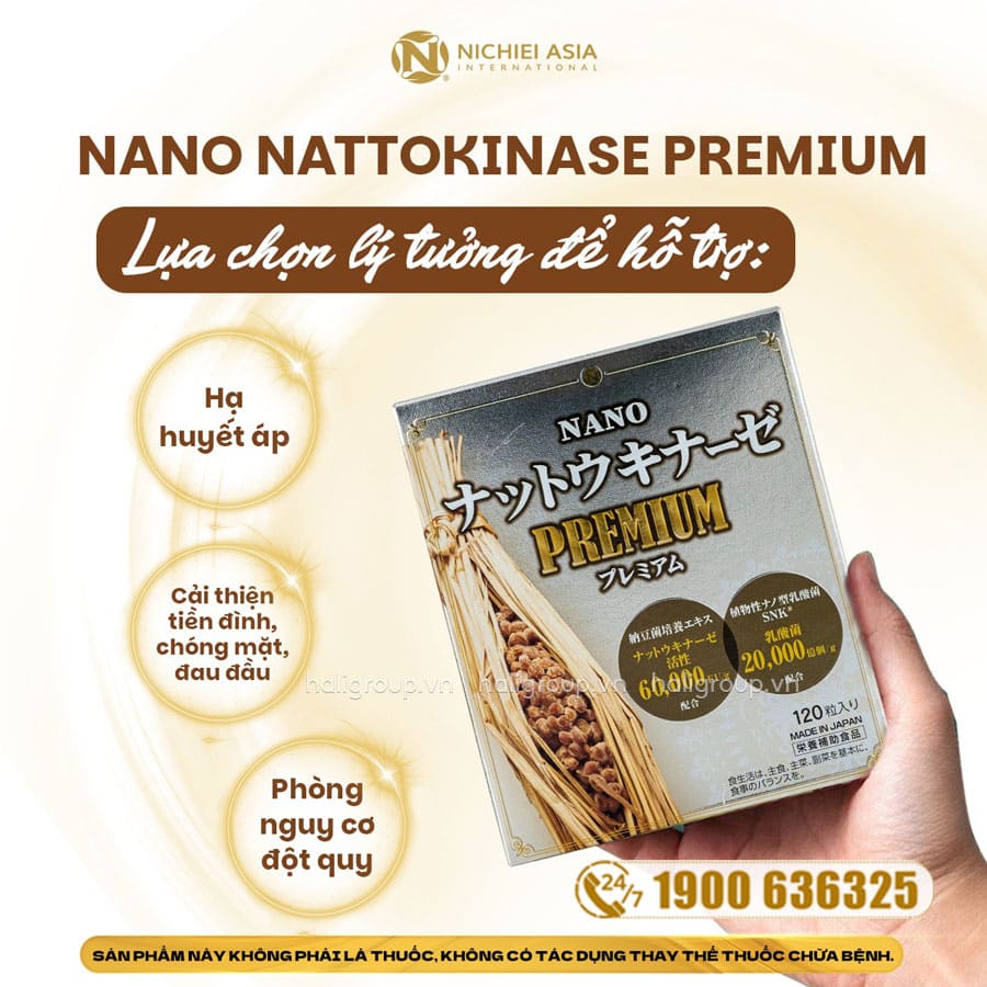 Viên Uống Nattokinase Nano Premium 60000FU/G Nichiei Bussan