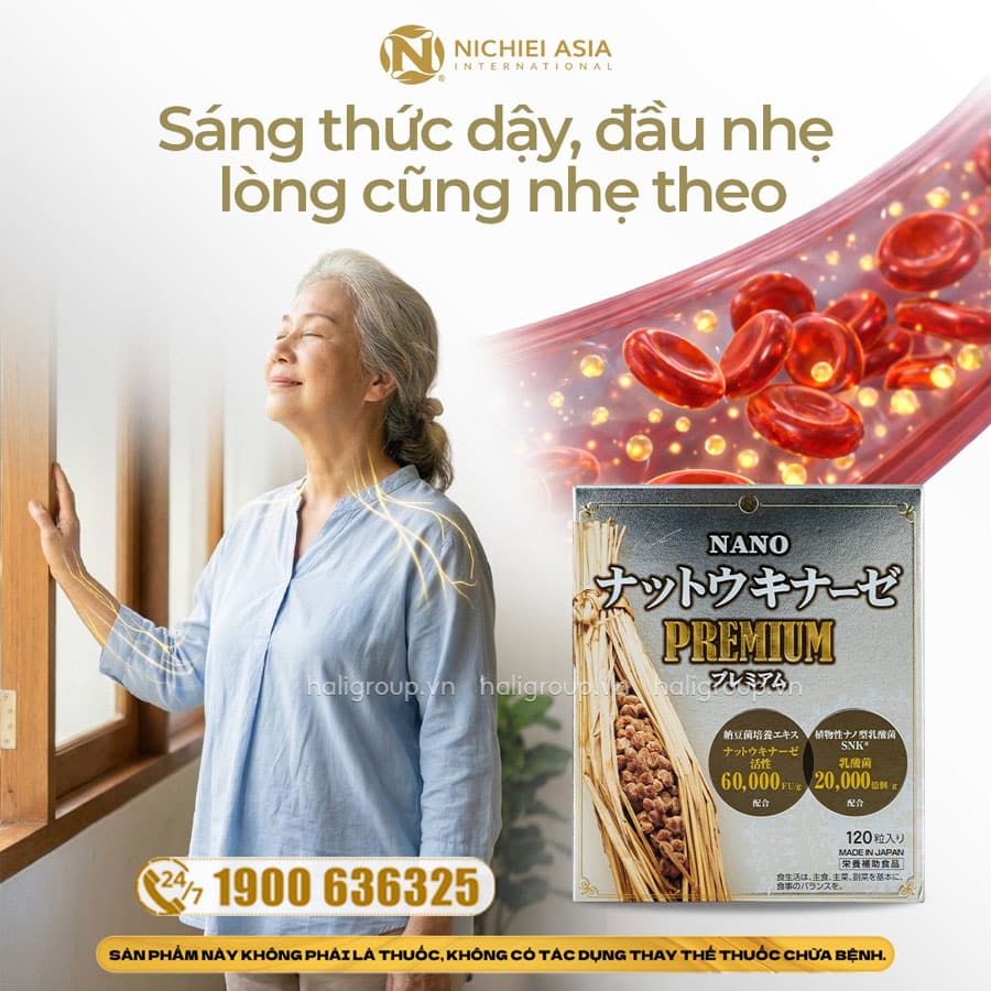 Viên Uống Nattokinase Nano Premium 60000FU/G Nichiei Bussan