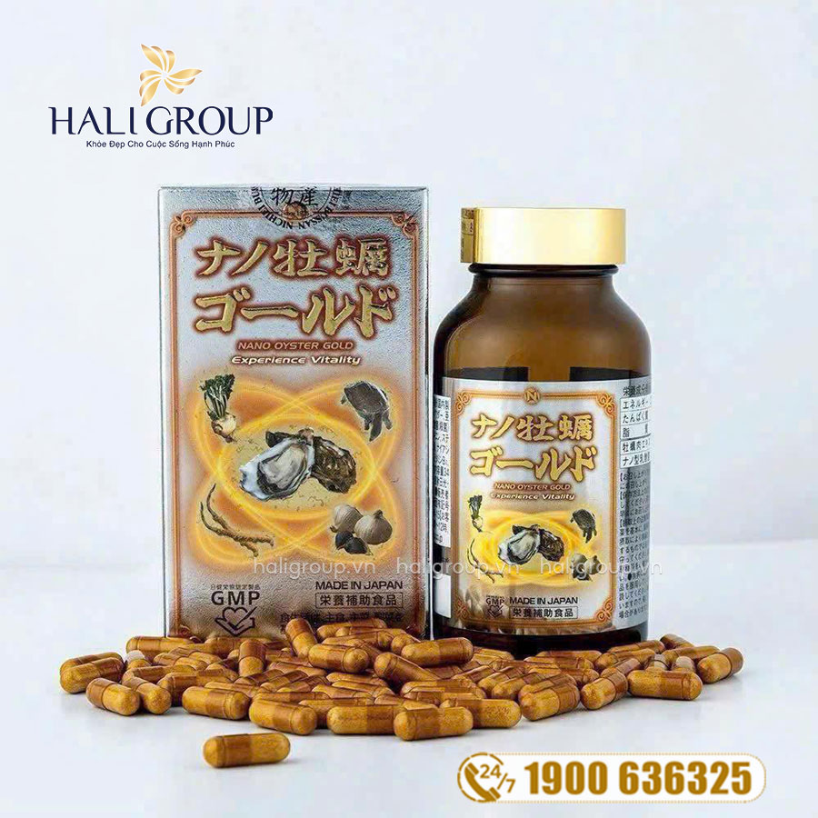 Viên Tinh Chất Hàu Nano Oyster Gold 5 in 1 Nichiei Bussan